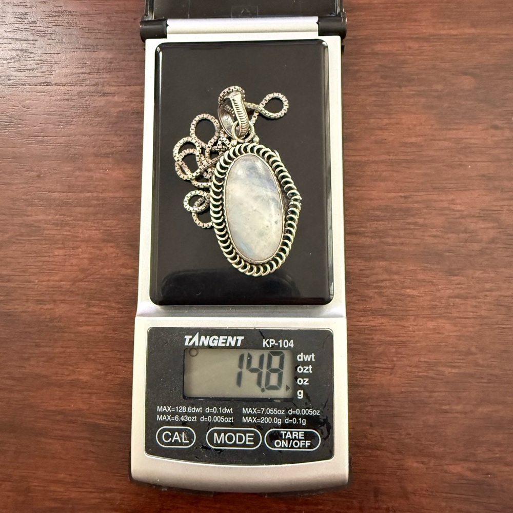 Natural Moonstone Solid Sterling Silver Pendant A… - image 8